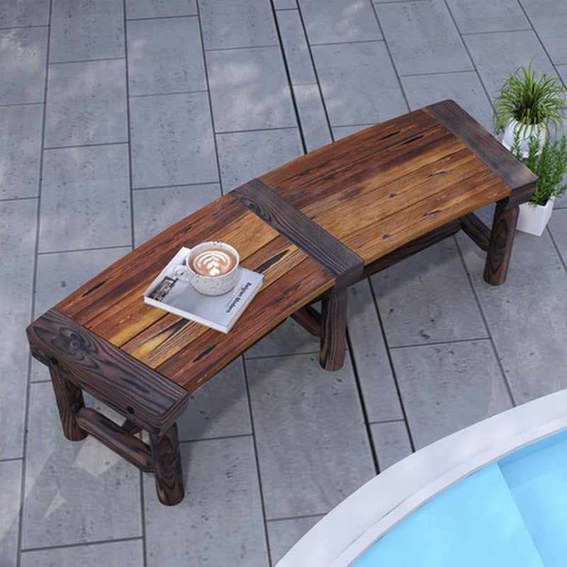 Outsunny Wooden Garden Benche for Outdoors with Slatted Seat, Brown