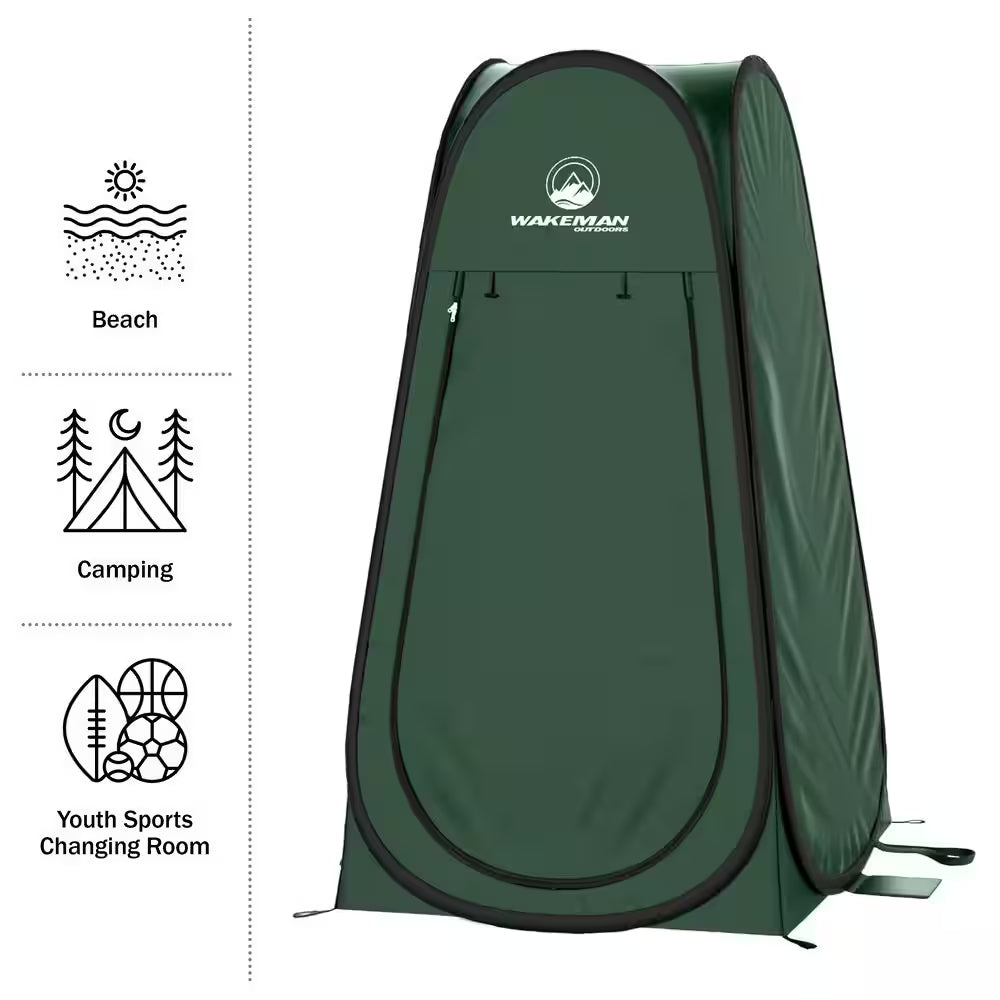 Outdoors Pop up Changing Tent or Shower Stall with Carry Bag, Green