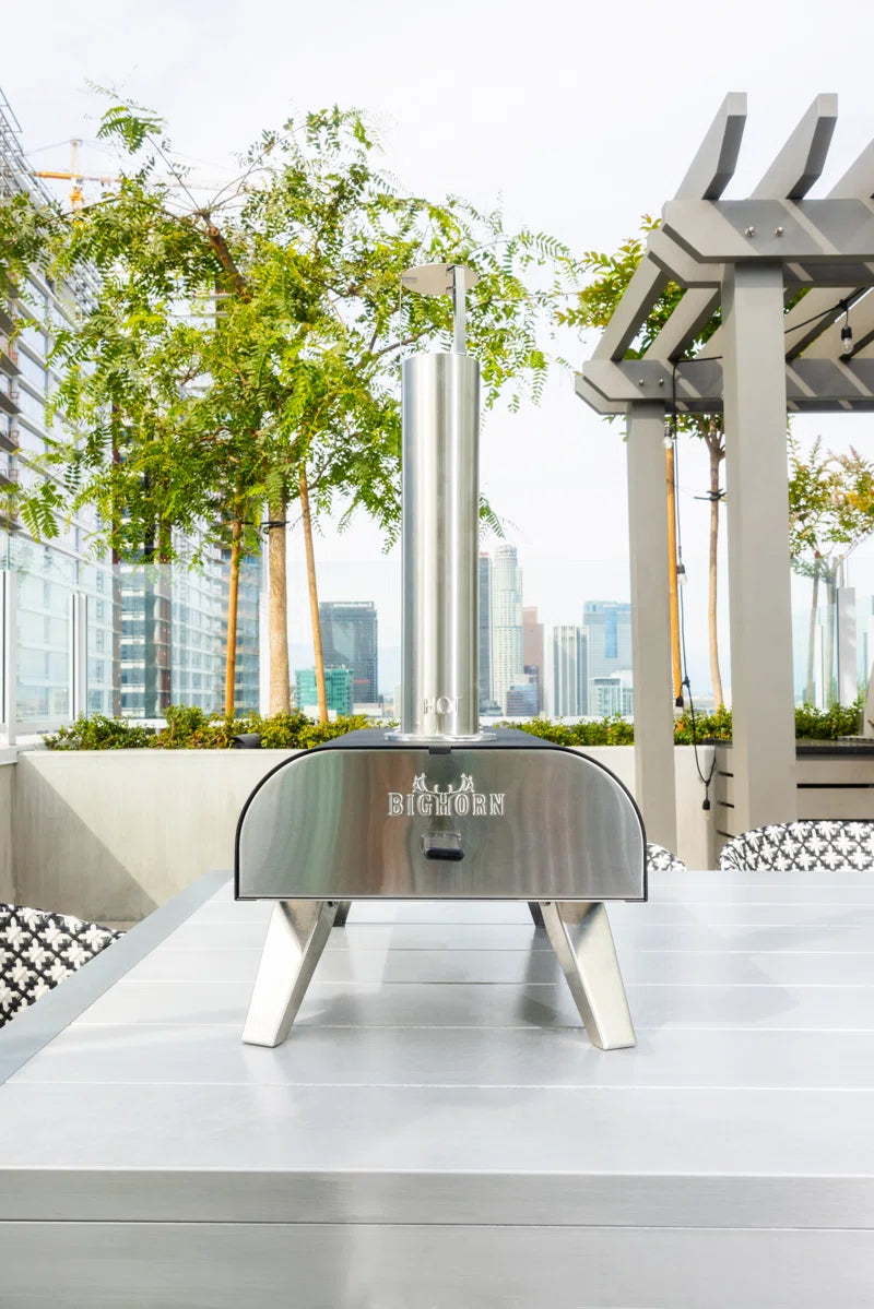 Stainless Steel Countertop Wood Burning Pizza Oven