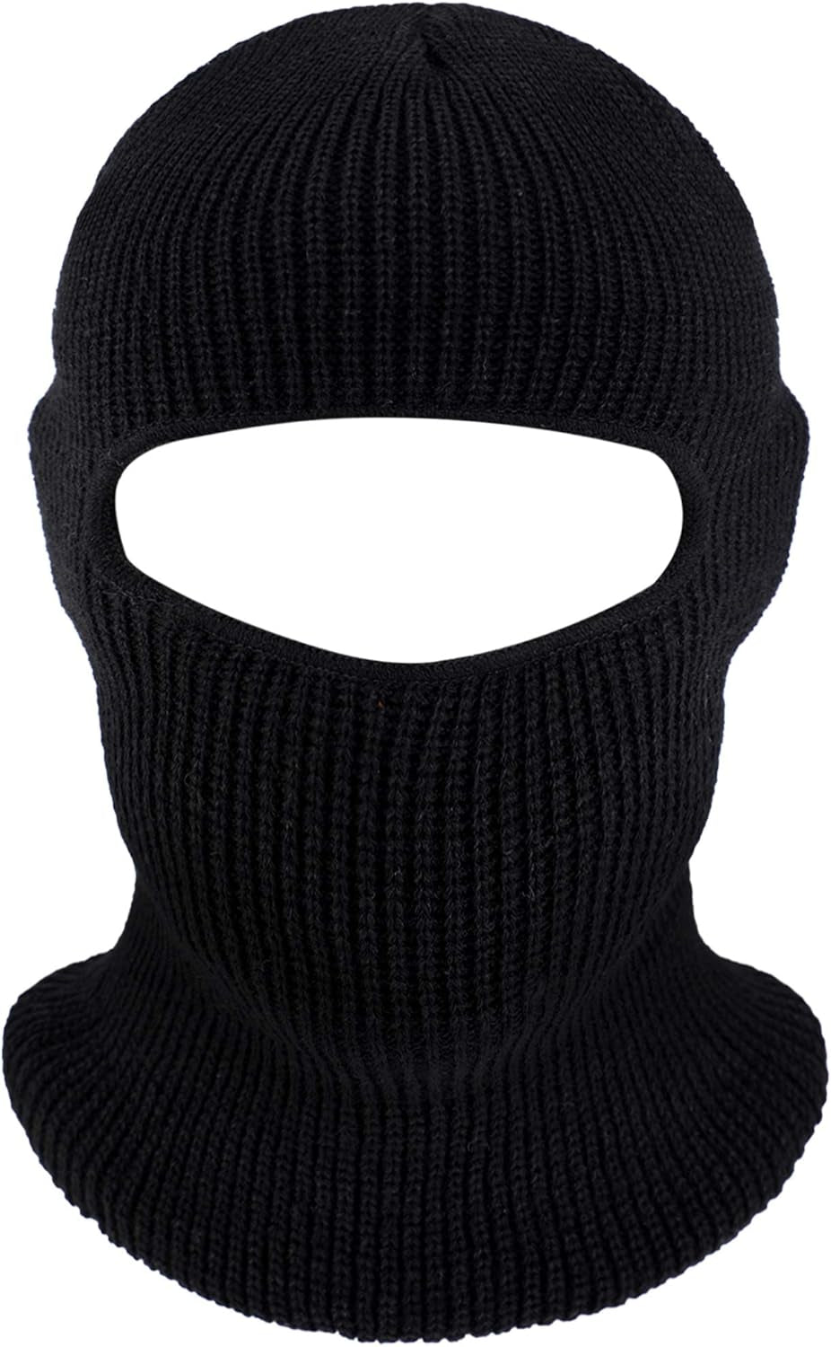 1 Hole Ski Mask Winter Knitted Balaclava Warm Full Face Mask Windproof Head Cover for Men Women Sports Outdoor