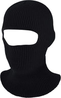 1 Hole Ski Mask Winter Knitted Balaclava Warm Full Face Mask Windproof Head Cover for Men Women Sports Outdoor