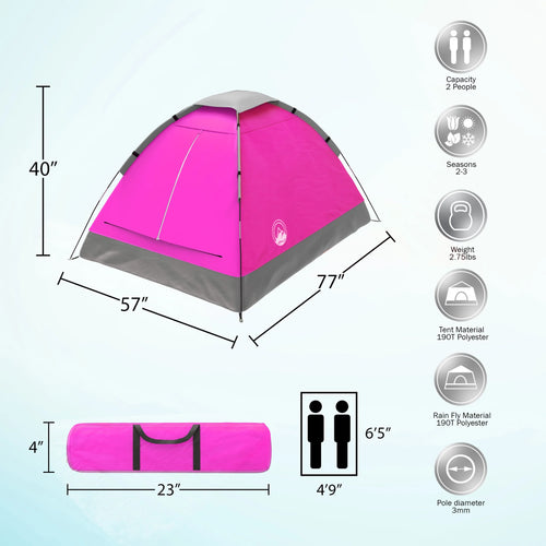 2-Person Dome Tent with Rain Fly & Carry Bag by  Outdoors