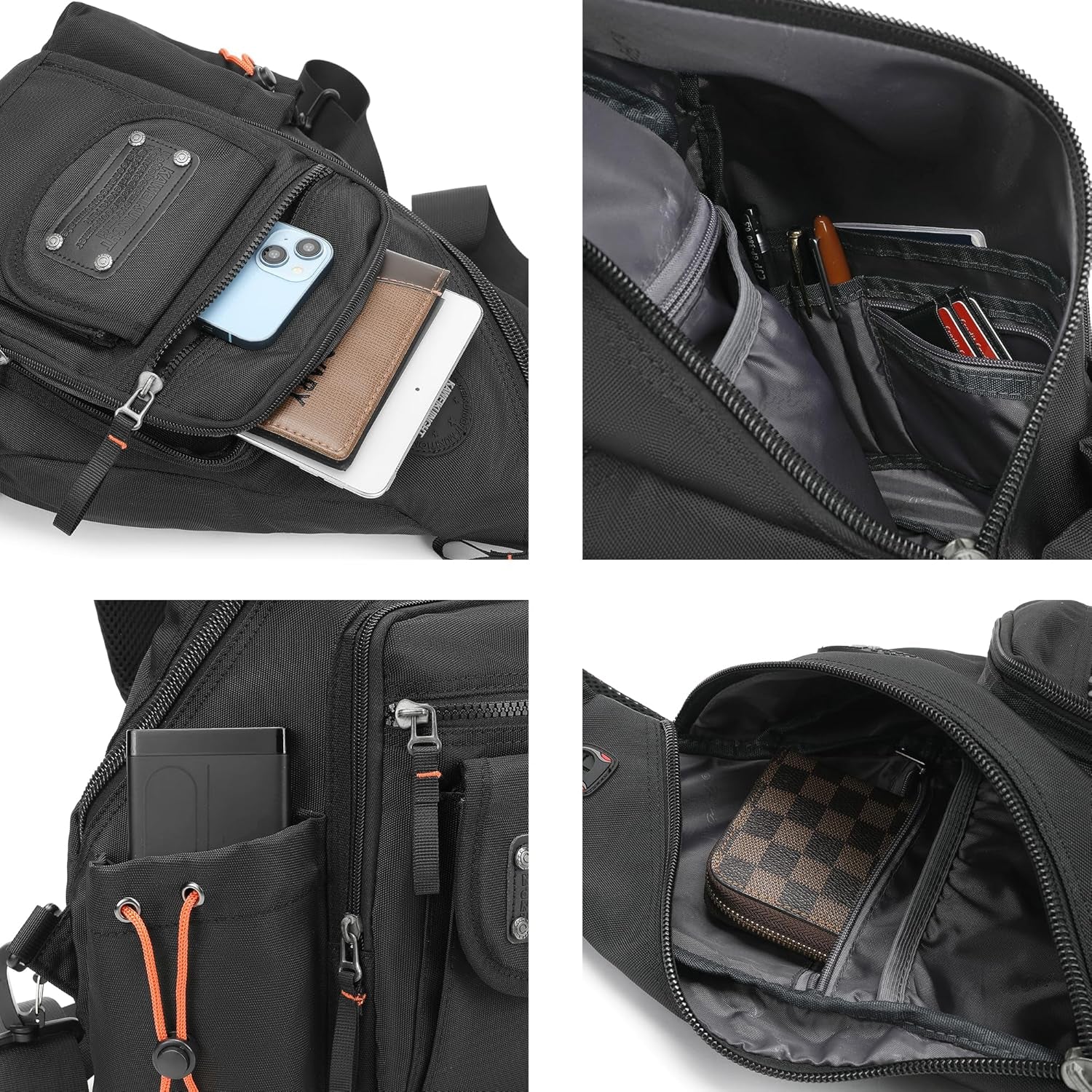 Sling Bag Backpack, 13.3'' 14.1'' Laptop Bag Crossbody Shoulder Chest Backpacks Travel Outdoors for Men Women