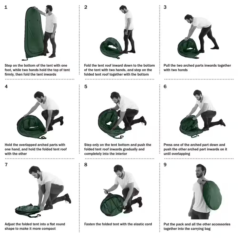 Outdoors Pop up Changing Tent or Shower Stall with Carry Bag, Green