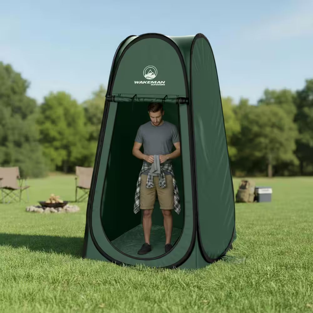 Outdoors Pop up Changing Tent or Shower Stall with Carry Bag, Green