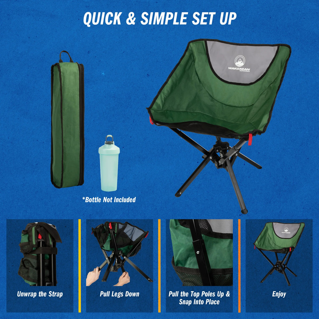 Outdoors Camping Chair - Lightweight Backpacking Chair, Green