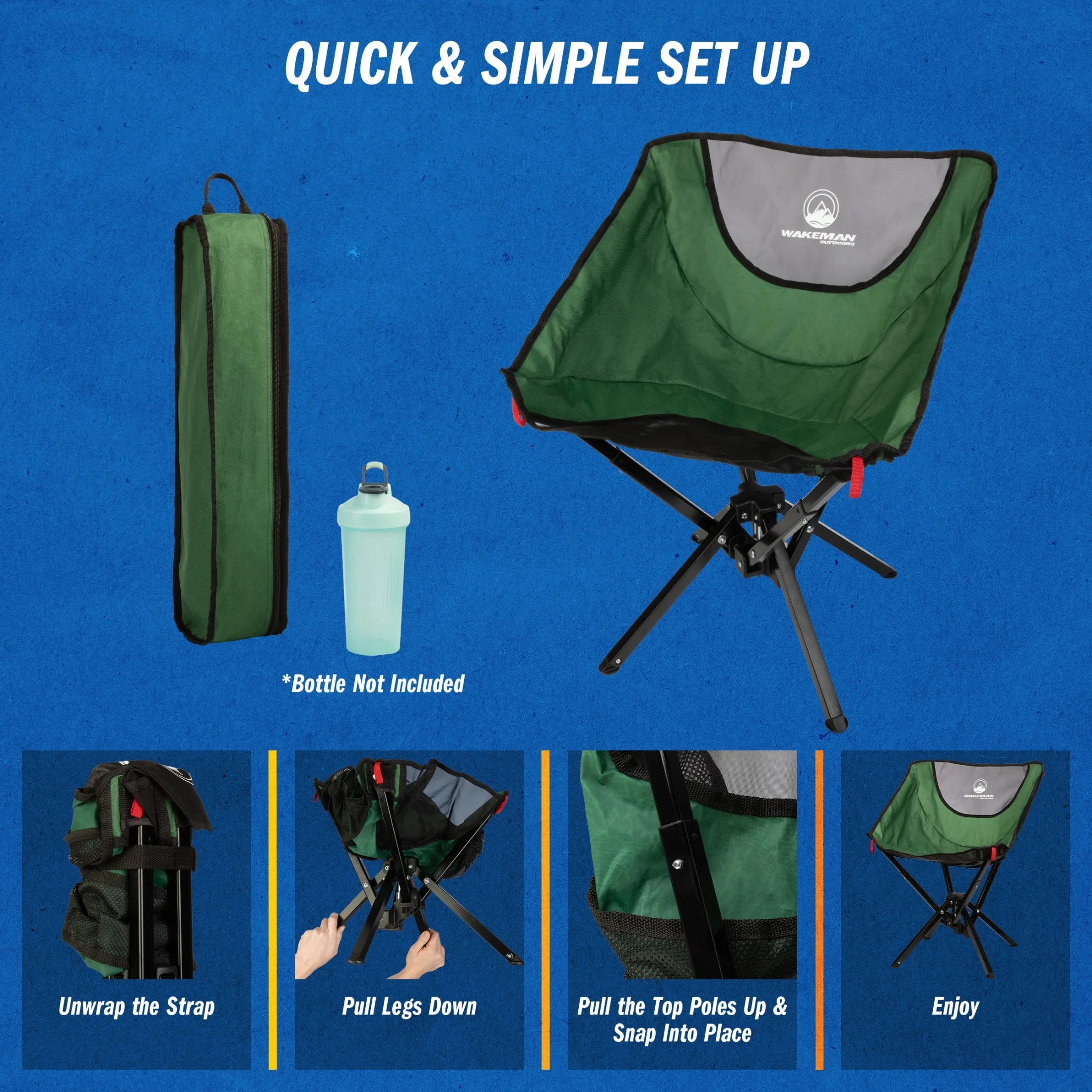 Outdoors Camping Chair - Lightweight Backpacking Chair, Green