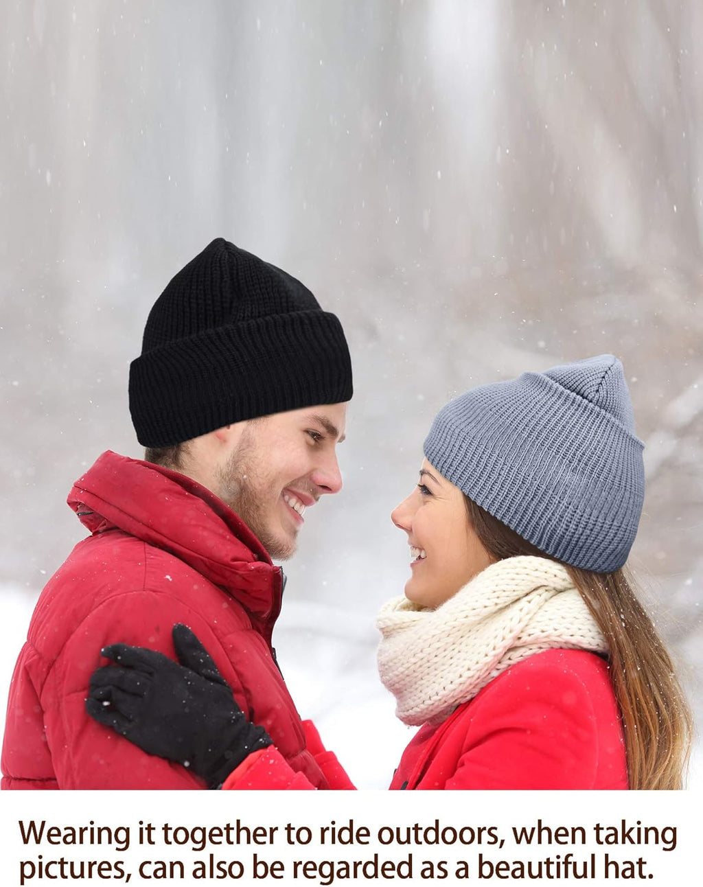 1 Hole Ski Mask Winter Knitted Balaclava Warm Full Face Mask Windproof Head Cover for Men Women Sports Outdoor