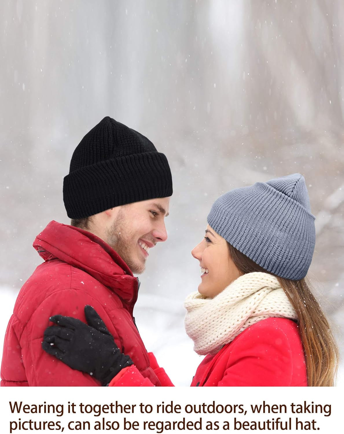 1 Hole Ski Mask Winter Knitted Balaclava Warm Full Face Mask Windproof Head Cover for Men Women Sports Outdoor