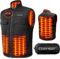 Heated Vest for Men Women, 6 Pockets, 4 Heating Zones, Electric Outdoors Heating Jacket Coat (Battery Not Included)