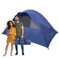 Outdoors 5 Person Camping Tent with Rain Fly and Carrying Bag, Blue