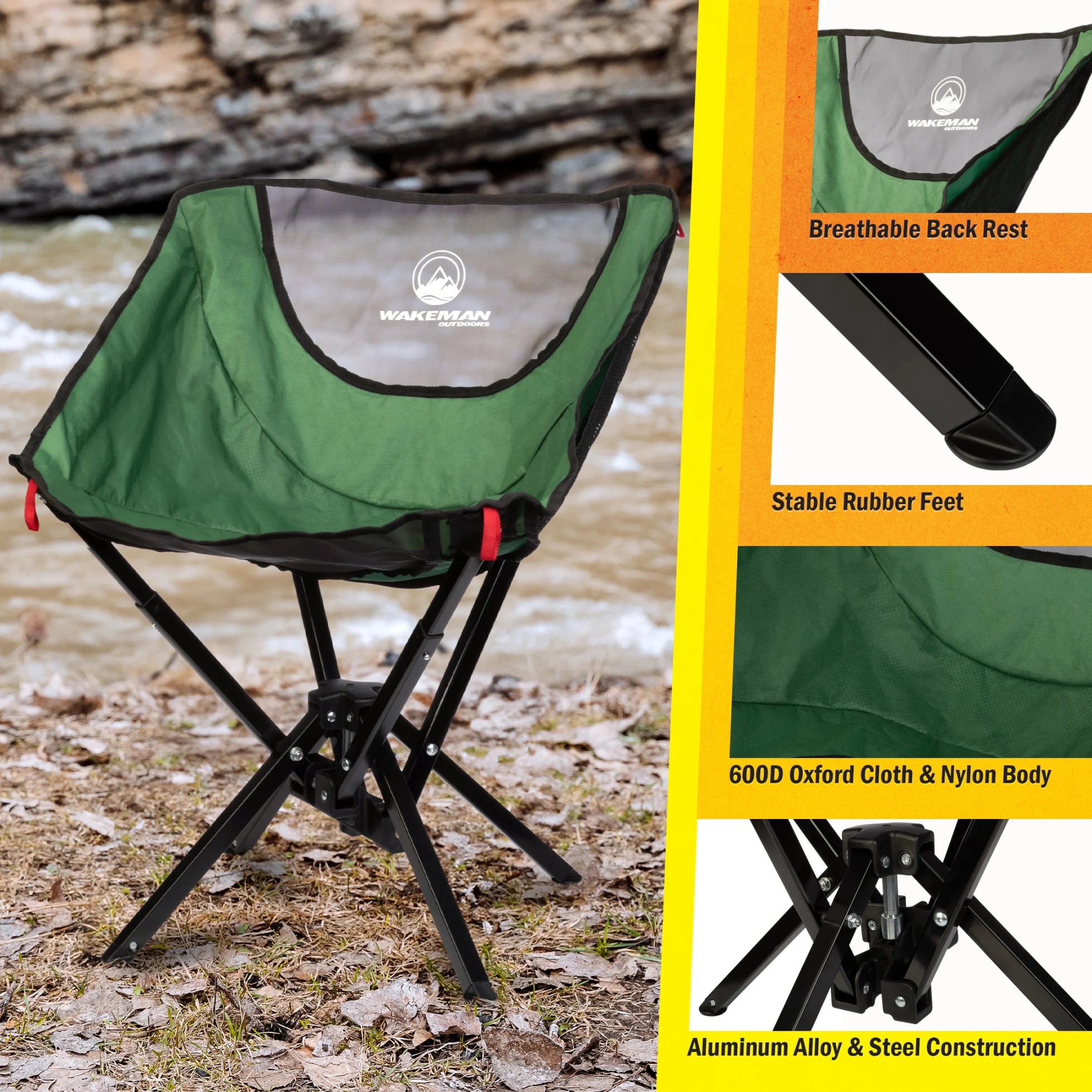 Outdoors Camping Chair - Lightweight Backpacking Chair, Green