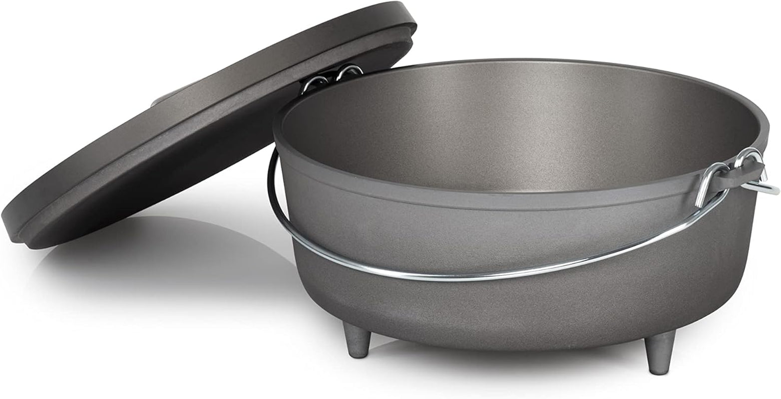 12-Inch Hard Anodized Dutch Oven | Heavy-Duty, Non-Reactive, Rust-Free | Perfect for Open Fire, Camp Coals, Home Oven Use | Dutch Oven for Sourdough Bread, Stews, Soups and More